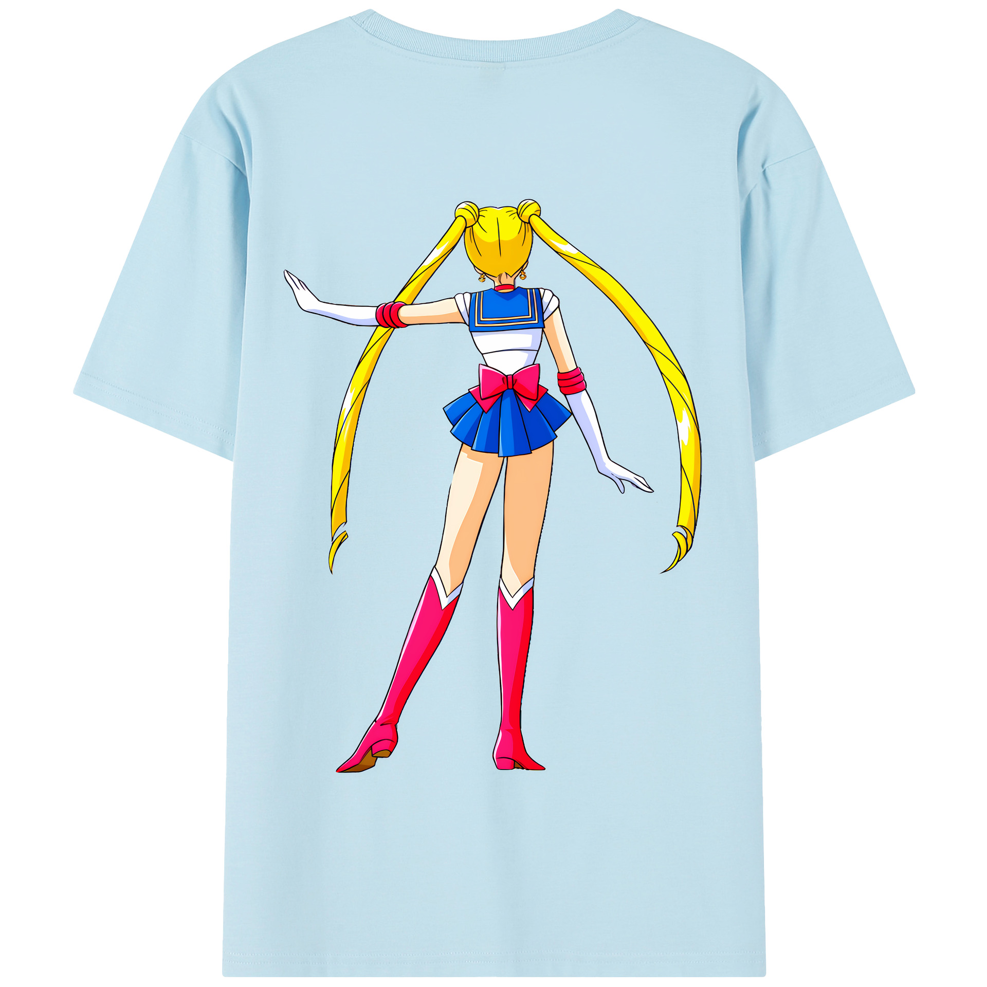 （画像用） 美少女戦士セーラームーン 月野 うさぎ つきの うさぎ Sailor Moon Tsukino Usagi 綿100％半袖Tシャツ（背面プリント）